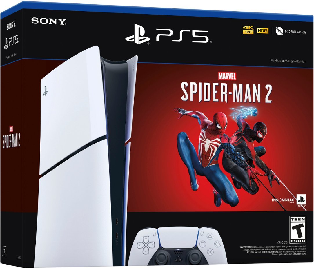 Sony PlayStation 5 Slim Digital Console W/ Marvel Spiderman 2