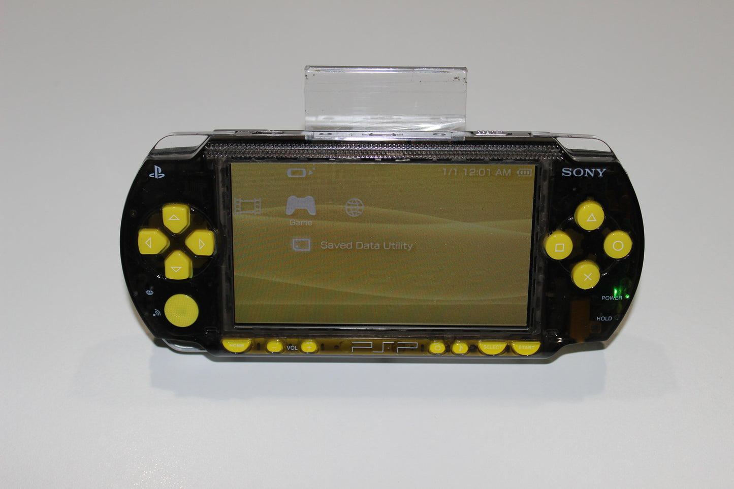 Custom PSP 1000 Clear Black & Yellow Buttons